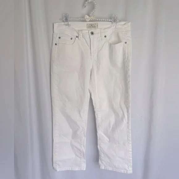 Lucky Brand White Straight-Leg Brooke Cropped Jeans size 4 - Picture 2 of 7